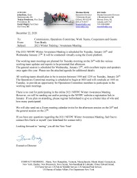 Winter Meeting Agenda 2021