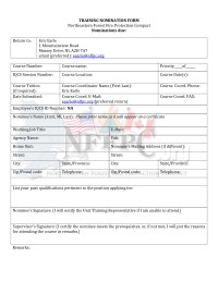Training Nomination Form (Fall 2022)
