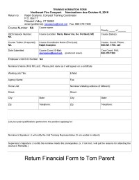 Fall Academy Nomination Form 2016
