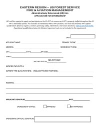 Eastern Region Sponsorship Application