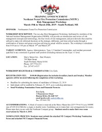 Risk Management Workshop Announcement 2019