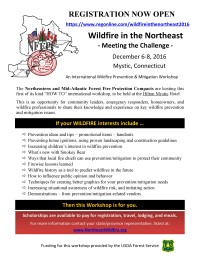 Northeast Wildfire Workshop Flyer 2016