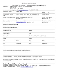 Winter Meeting Nomination Form 2016