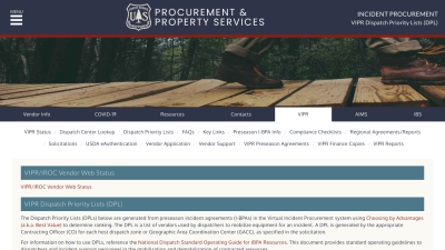 VIPR Dispatch Priority Lists (DPL) VIPR Dispatch Priority Lists (DPL)