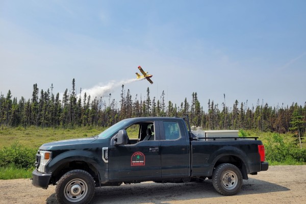 Maine Forest Ranger truck with CL415 water drop